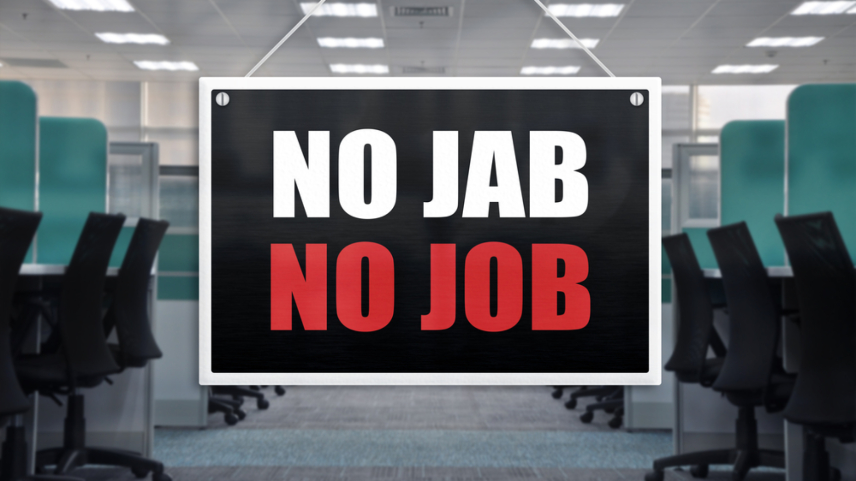 No,Jab,No,Job,Sign,At,An,Office,Place.,Vaccination